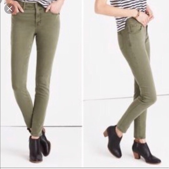 Madewell Denim - Madewell green high Riser skinny jeans size 26